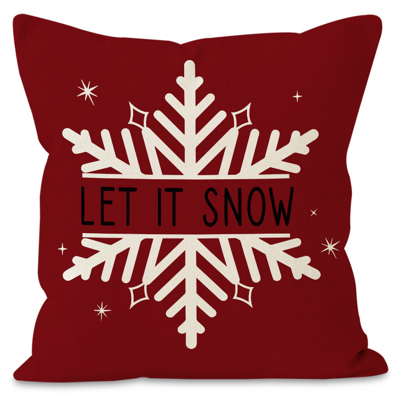 Housse de coussin de Noël 45 × 45 cm – motifs sapin et flocons pour canapé