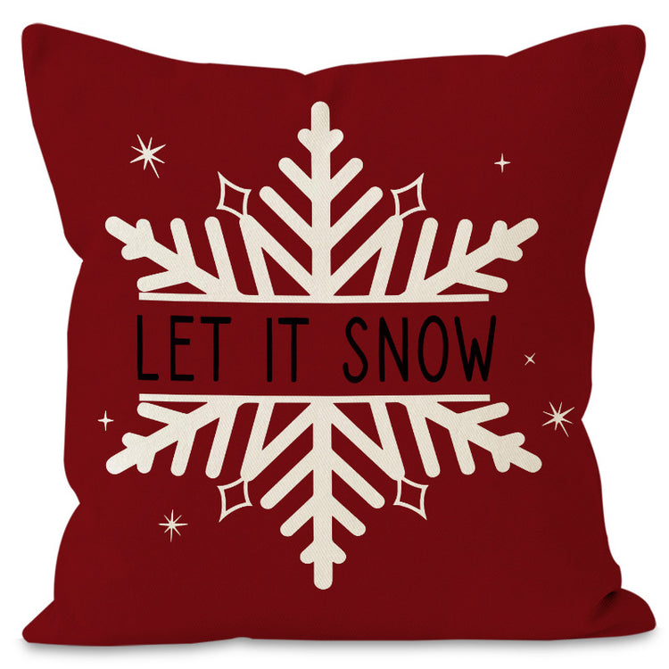 Housse de coussin de Noël 45 × 45 cm – motifs sapin et flocons pour canapé
