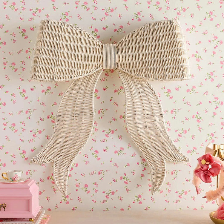 Papillon décoratif en rotin tressé main – déco murale style nordique