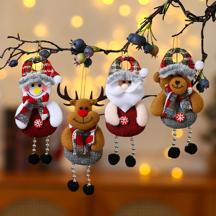 Décorations de Noël en tissu pour sapin – personnages et animaux
