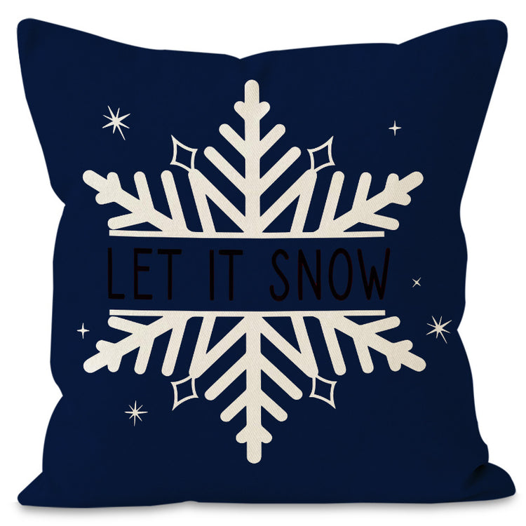 Housse de coussin de Noël 45 × 45 cm – motifs sapin et flocons pour canapé