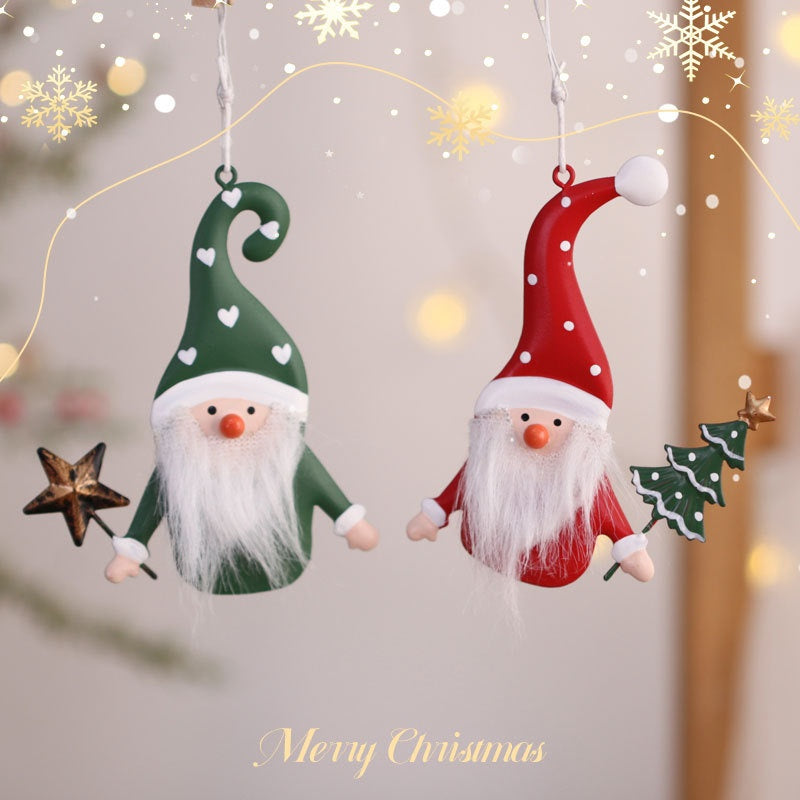 Décorations de Noël en métal à suspendre – Père Noël et bonhomme de neige