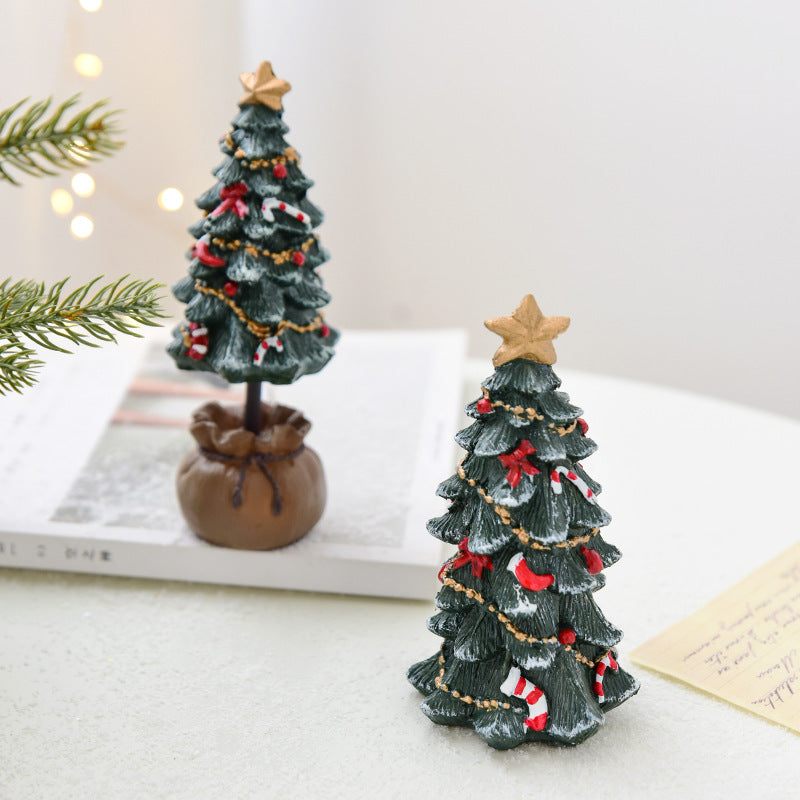 Mini sapin de Noël décoratif en résine – décoration à poser