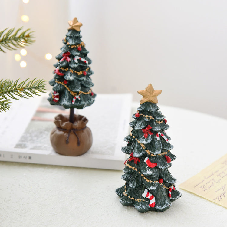 Mini sapin de Noël décoratif en résine – décoration à poser