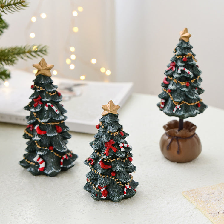 Mini sapin de Noël décoratif en résine – décoration à poser