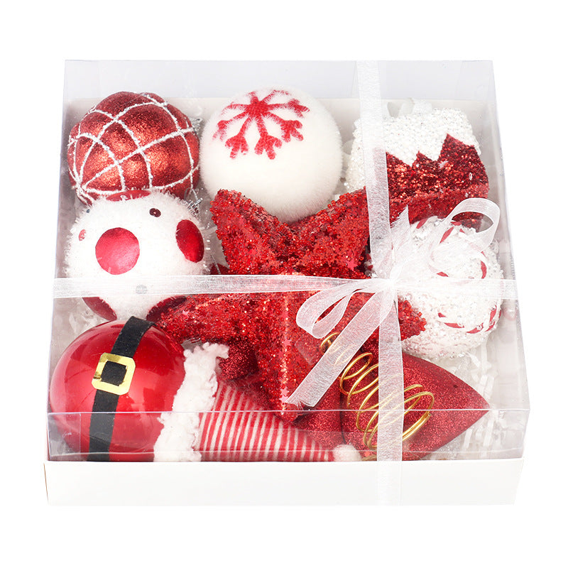 Ensemble de décorations pour sapin de Noël – étoile de cime et boules en mousse