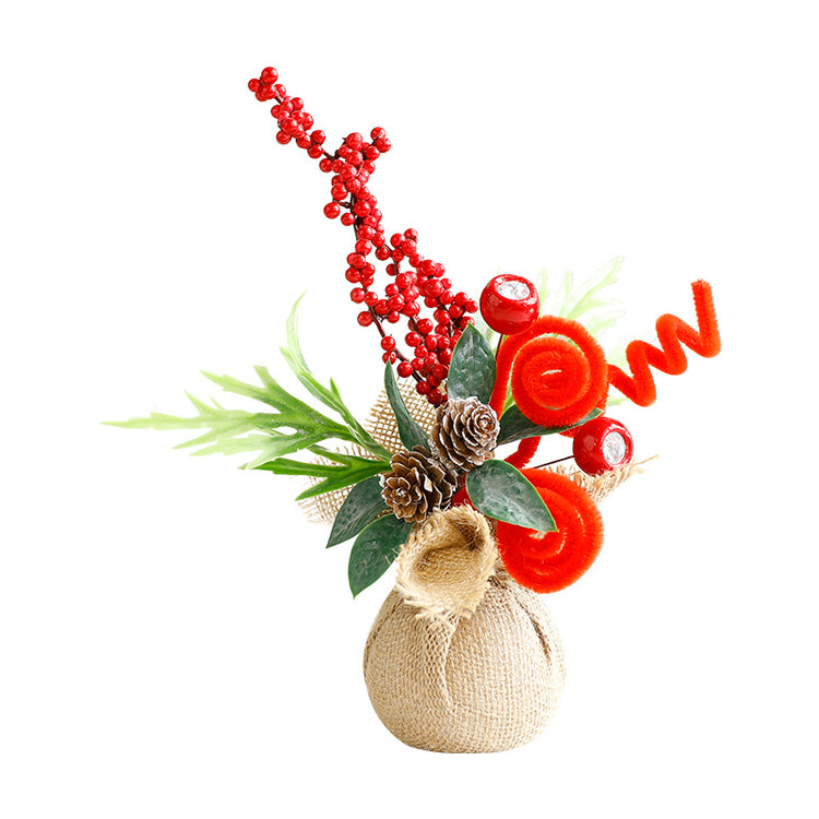 Mini Christmas Tree Desktop Decoration, Miniature Christmas Tree Plant Pot for Scene Decoration, Christmas Ornament
