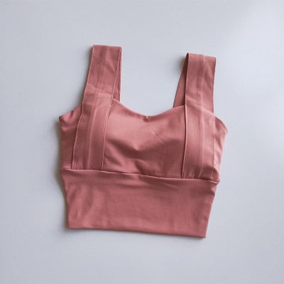 Brassière de sport femme à larges bretelles – maintien pour yoga, running et fitness