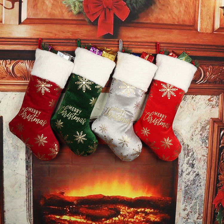 Chaussettes de Noël décoratives brodées avec marquage à chaud