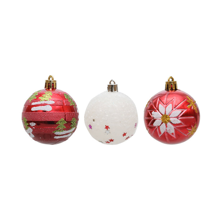 Boules de Noël à suspendre – assortiment avec flocons et étoiles à cinq branches