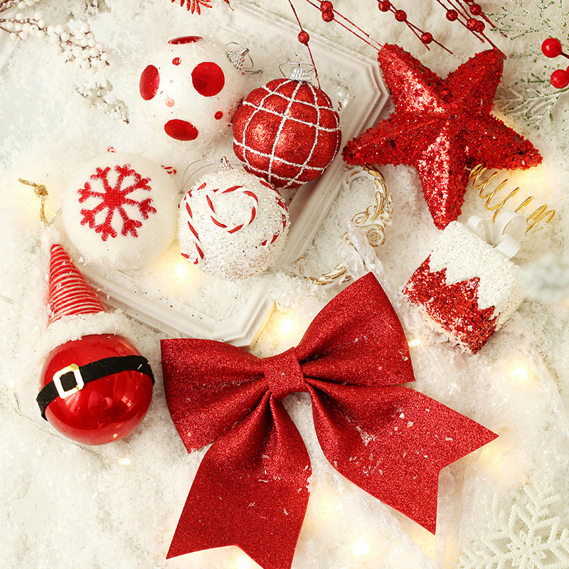 Ensemble de décorations pour sapin de Noël – étoile de cime et boules en mousse