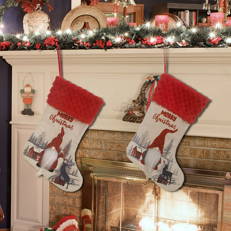 Chaussette de Noël à personnage sans visage – décoration à suspendre au sapin