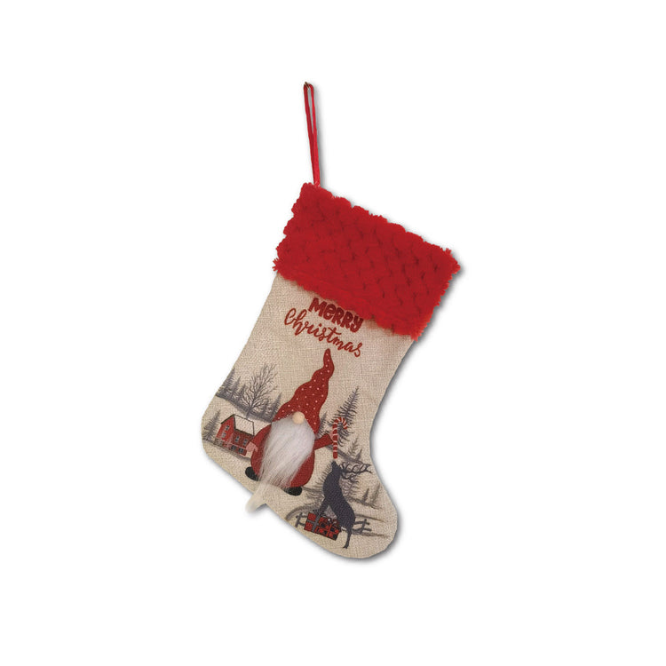 Chaussette de Noël à personnage sans visage – décoration à suspendre au sapin