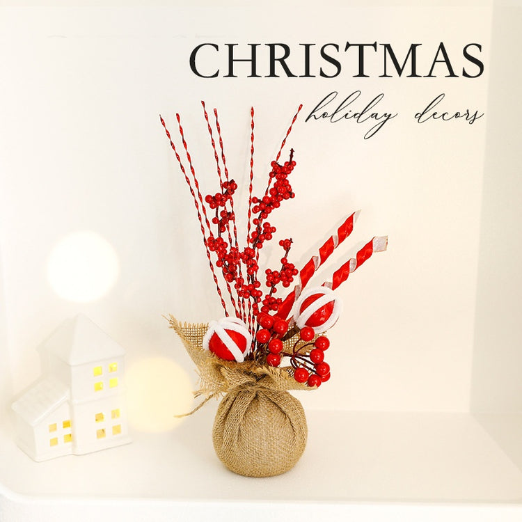 Mini Christmas Tree Desktop Decoration, Miniature Christmas Tree Plant Pot for Scene Decoration, Christmas Ornament