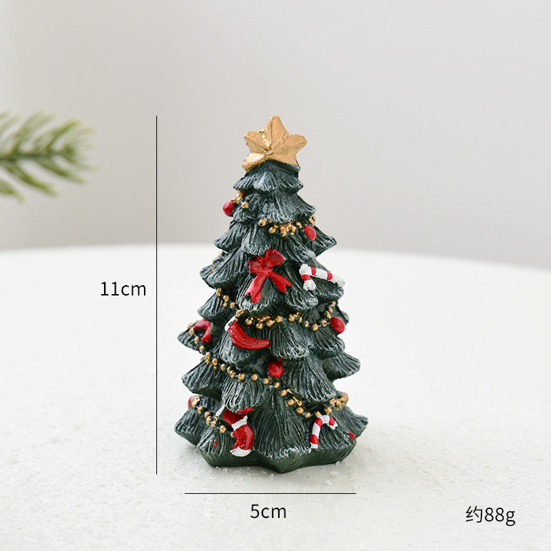Mini sapin de Noël décoratif en résine – décoration à poser