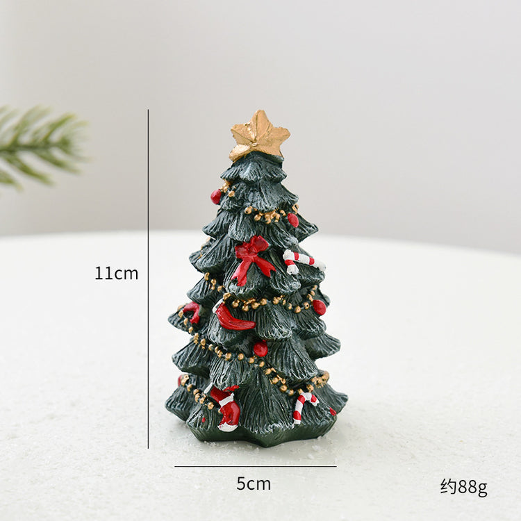 Mini sapin de Noël décoratif en résine – décoration à poser