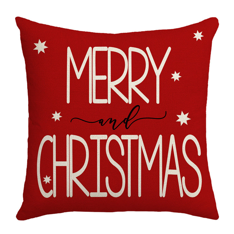 Housse de coussin de Noël 45 × 45 cm – motifs carreaux, sapin et flocons