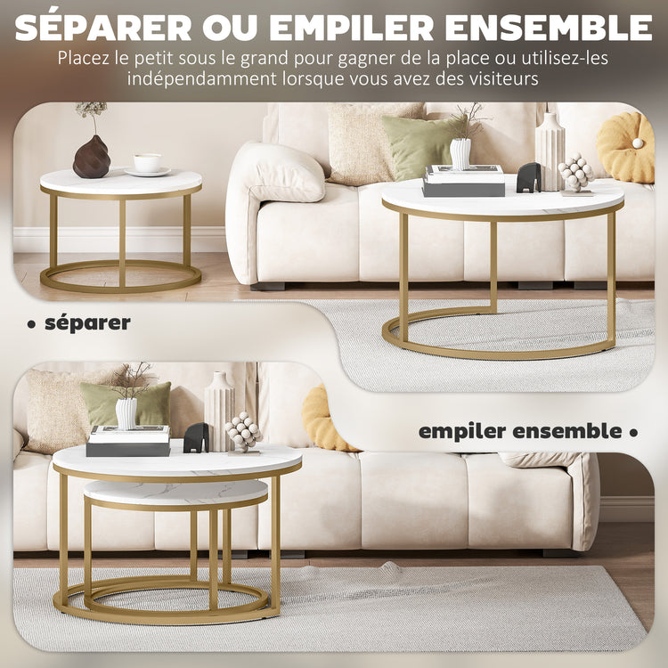Lot de 2 tables basses gigognes