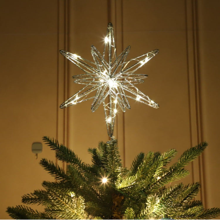 Étoile de cime de sapin de Noël en fer sculpté en relief