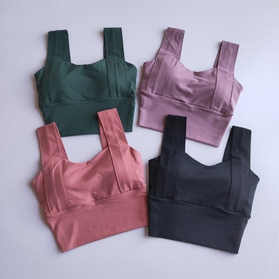 Brassière de sport femme à larges bretelles – maintien pour yoga, running et fitness