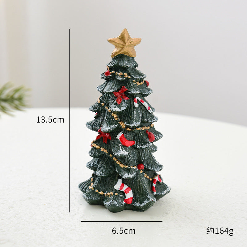 Mini sapin de Noël décoratif en résine – décoration à poser