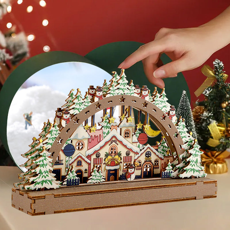 Village de Noël en bois à réaliser soi-même – décoration de vitrine et idée cadeau