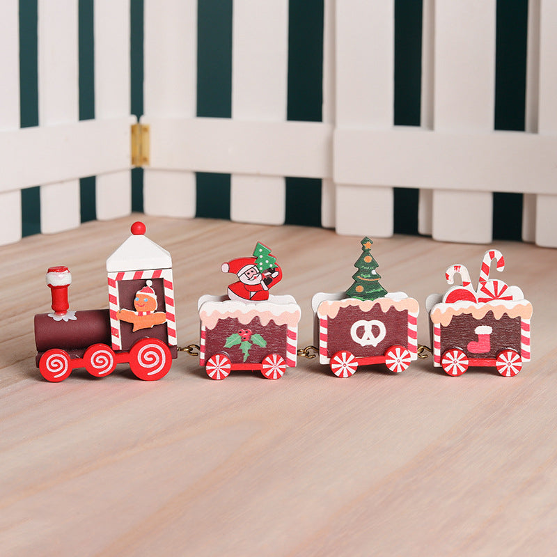 Train de Noël en bois – décoration de vitrine et cadeau pour enfants
