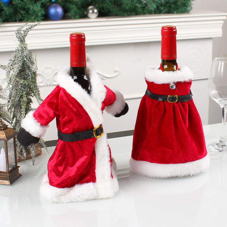Habillage de Noël pour bouteille de vin – modèles cape et jupe