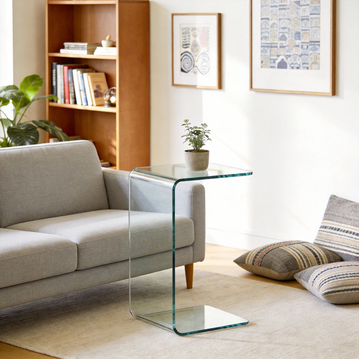 Table basse en verre trempé transparent
