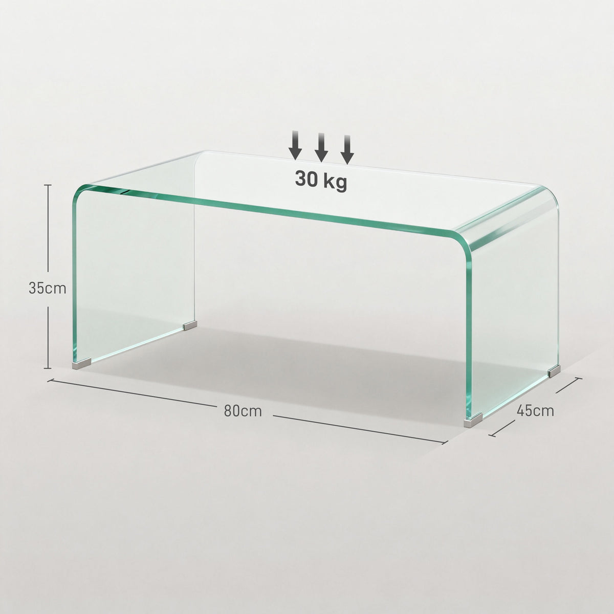 Table basse en verre trempé transparent