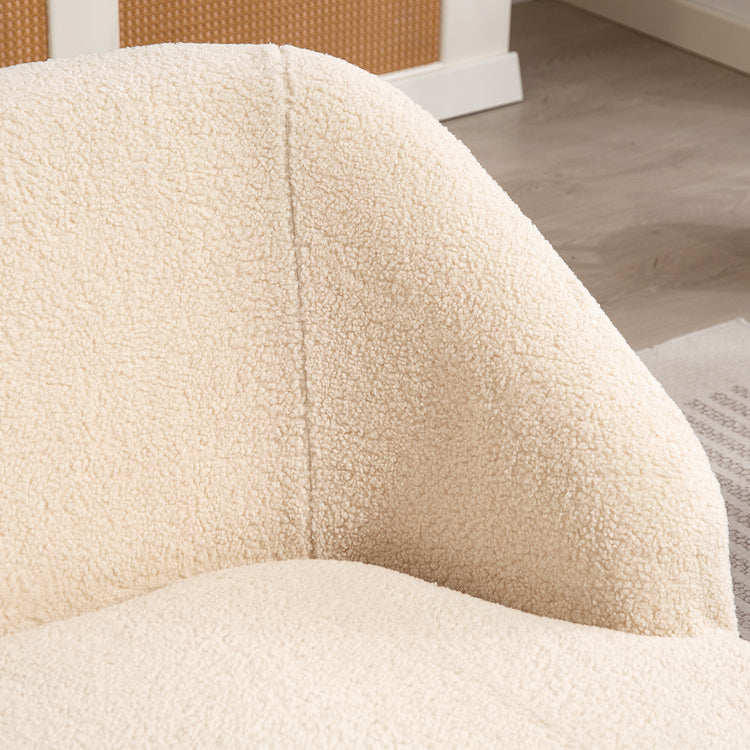Canapé 2 places en bouclette beige – 142 cm