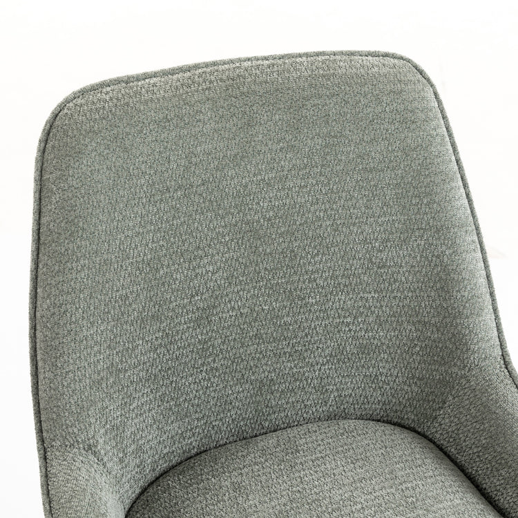 Lot de 2 Chaises de Salle à Manger Pivotantes à 360°, Chaises Cuisine Rembourrée en Chenille, Dossier Incurvé, Vert