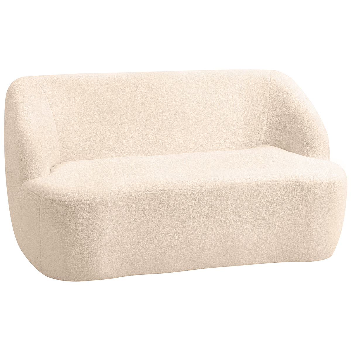 Canapé 2 places en bouclette beige – 142 cm