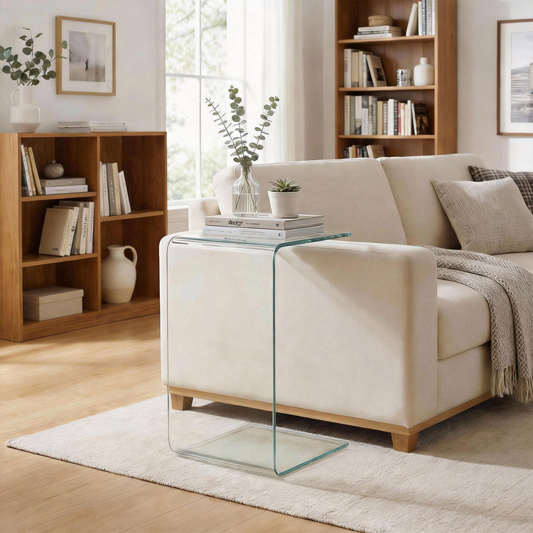 Table basse en verre trempé transparent