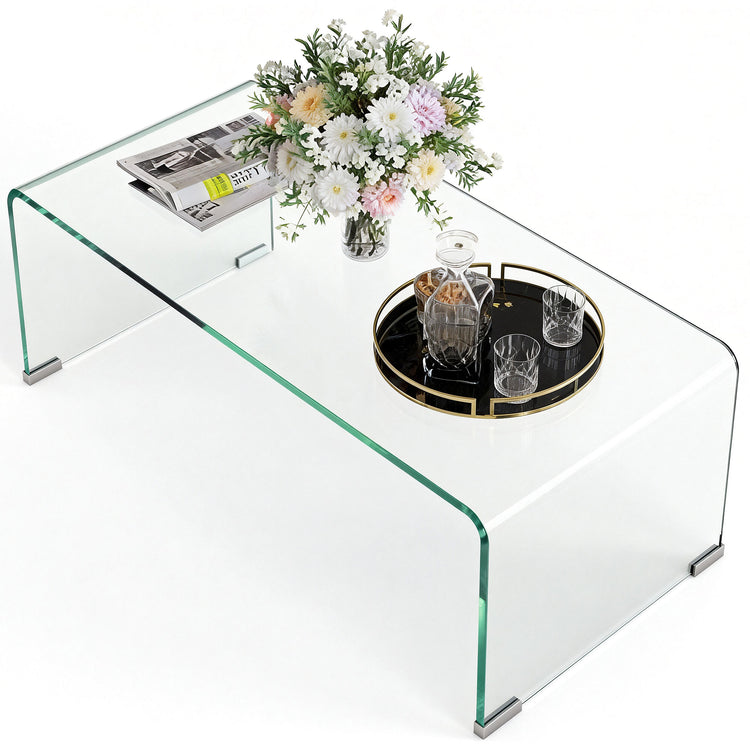 Table basse en verre trempé transparent