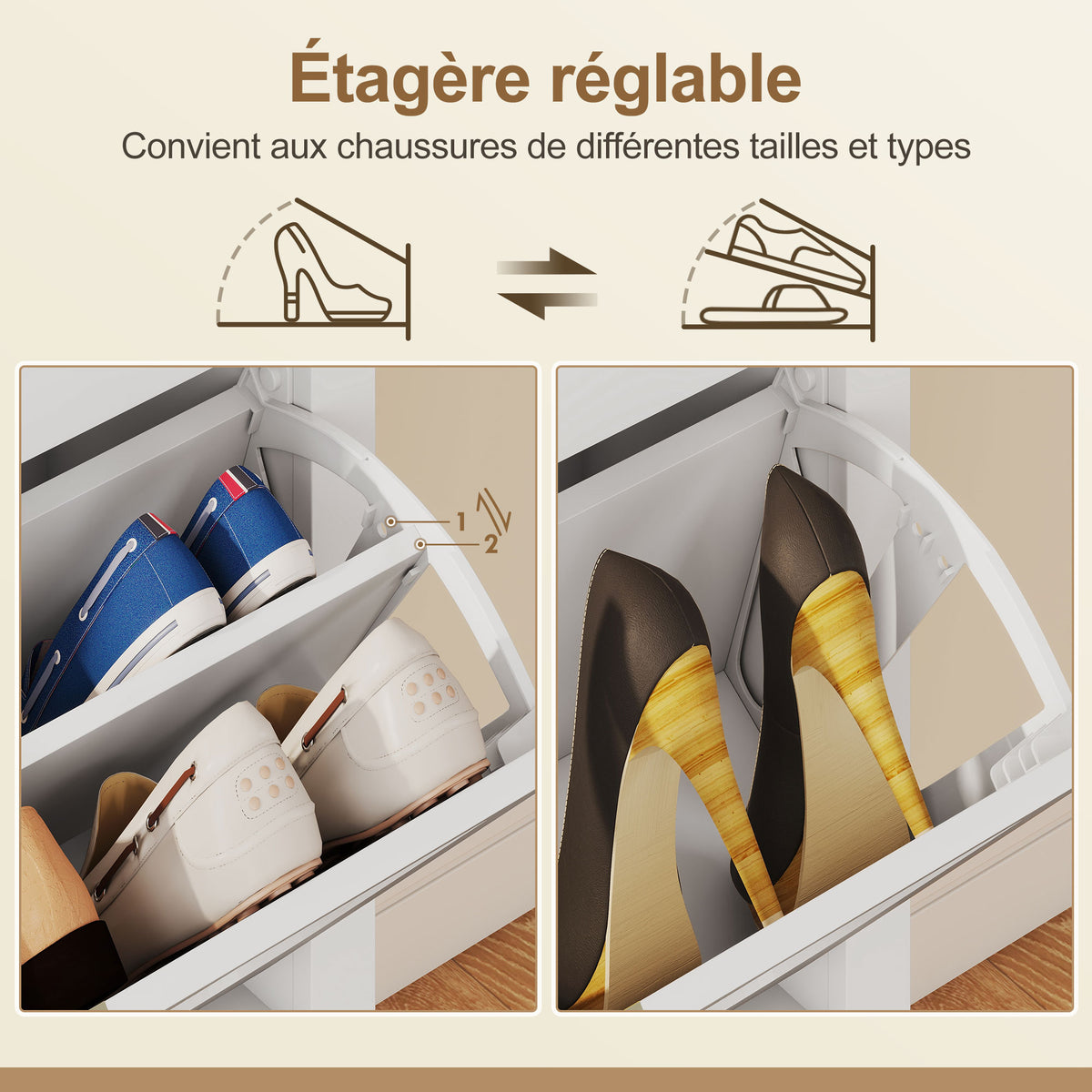 Meuble à chaussures, blanc