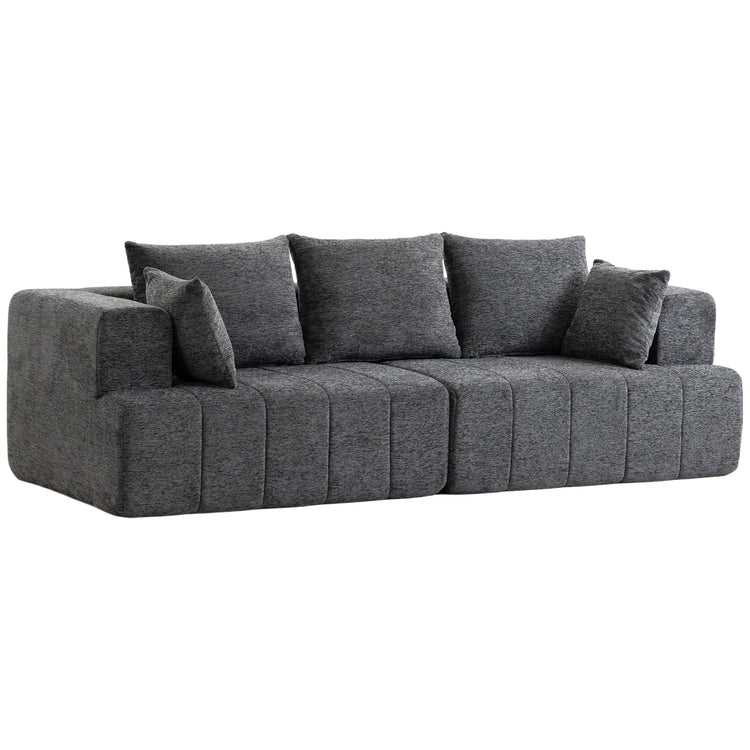 Canapé 3 places en chenille 248 cm, gris